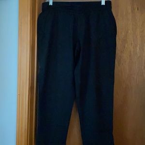 Black linen look cropped pants